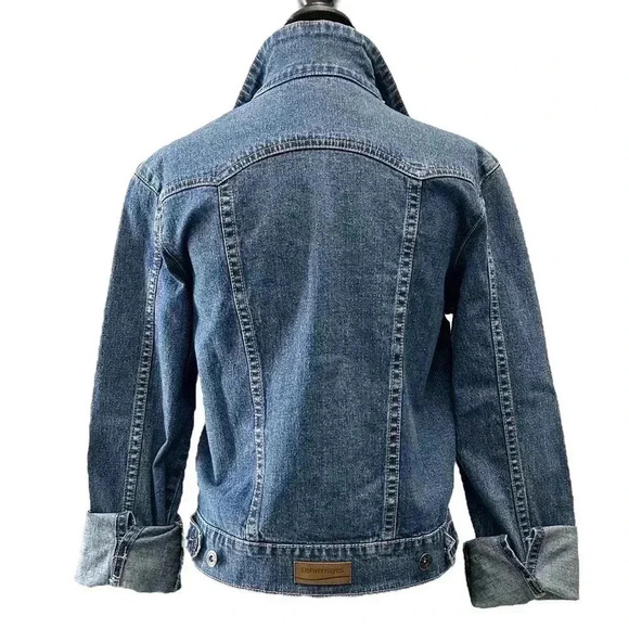 Denver Hayes Jean Jacket Classic  Denim Trucker Cropped Dark Blue XS - Picture 13 of 15